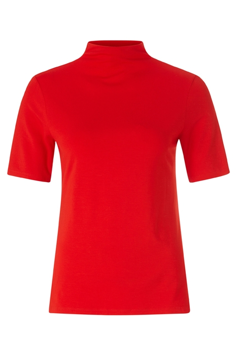 ECOVERO FUNNEL NECK - T-SHIRT SCARLET RED 1