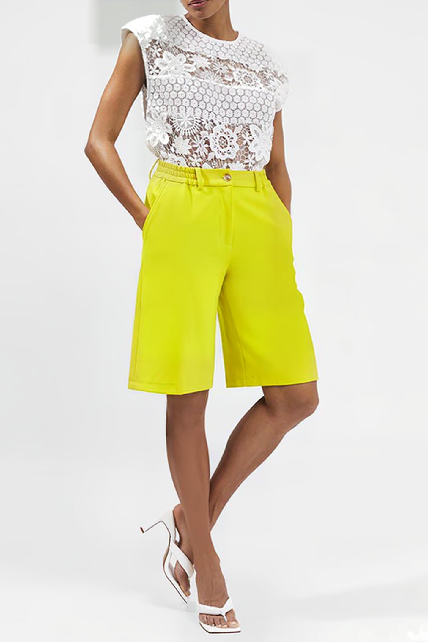 IXI LACE SHOULDER PAD TOP SUMMER WHITE 2