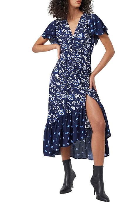 BHELLE MIX REC DEL MIDI DRESS INDIGO MULTI 3