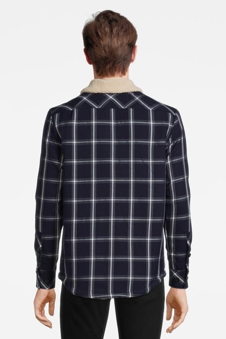 SHERPA LINED SHIRT JACKET NAVY/WHT 3