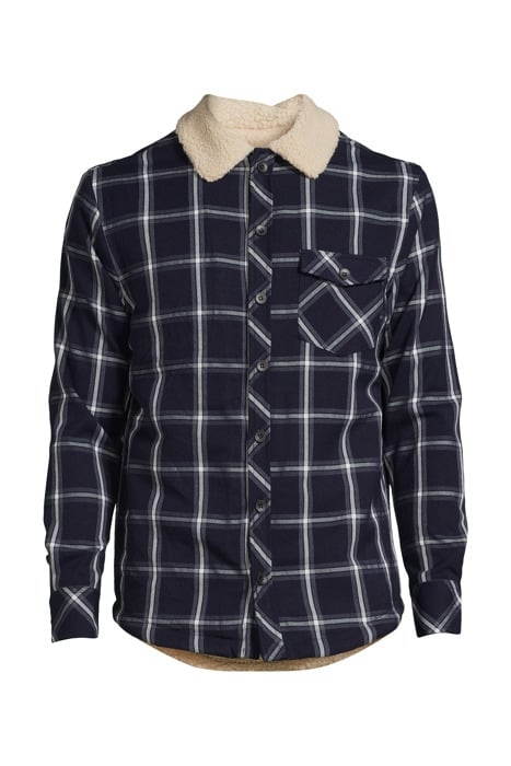 SHERPA LINED SHIRT JACKET NAVY/WHT 1