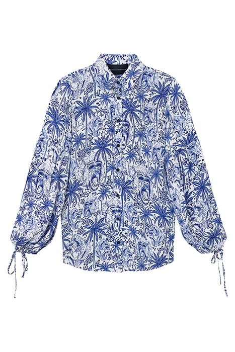 VOLUMINOUS-SLEEVE BLOUSE MONKEY PRINT 4