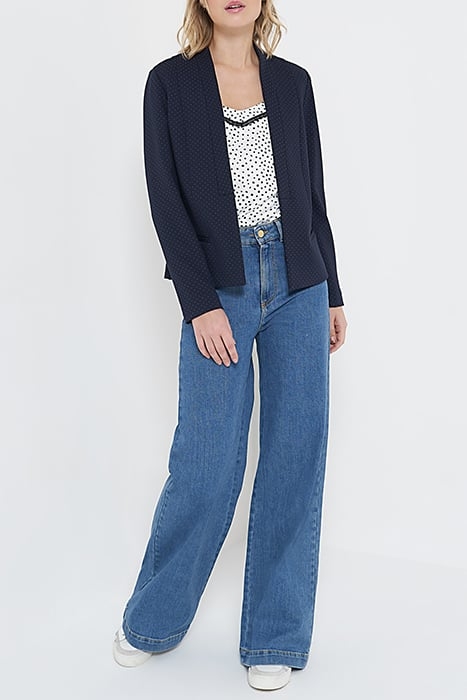 MINIMALIST NAVY JACQUARD KNIT SUIT JACKET 2