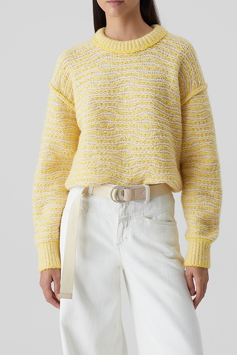 CREWNECK PATTERN KNITS SOFT YELLOW 1