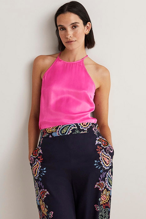 STRAPPY HALTERNECK SATIN TOP DPK 1