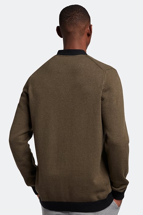 BLOCK MARL CARDIGAN OLIVE MARL/JET BLACK 2
