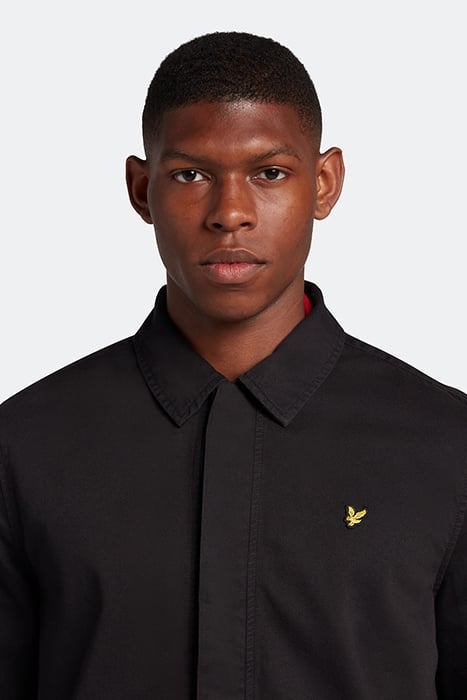 WASHED DRILL OVERSHIRT JET BLACK 4