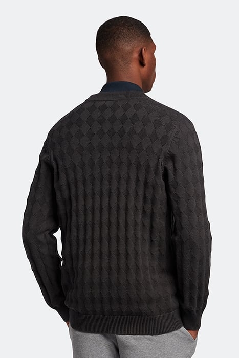 ARGYLE CARDIGAN GUNMETAL 2