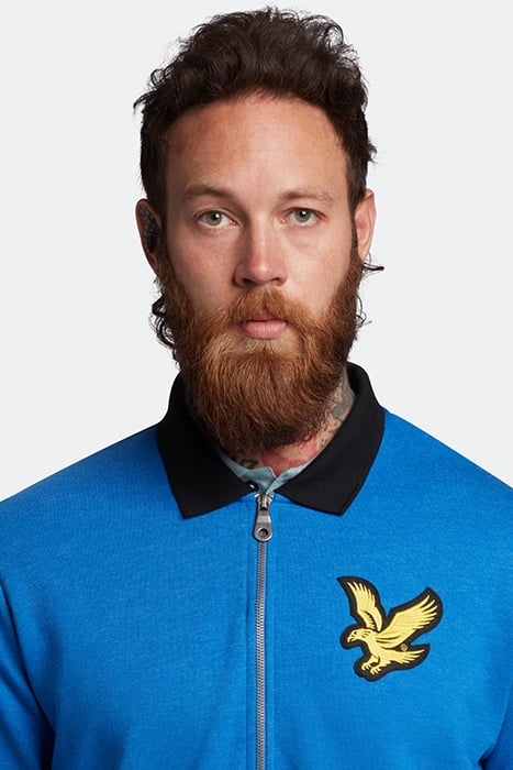 BLOCK MARL 1/2 ZIP TRACK POLO BRIGHT BLUE MARL 4
