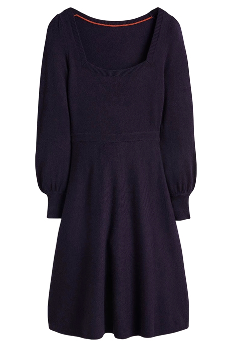SQUARE NECK KNITTED DRESS NAV 4