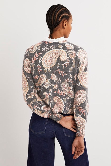 PRINTED FLUFFY CARDIGAN BLK 2