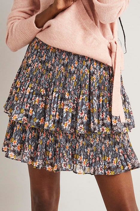 PLISSE MINI SKIRT GRY 1