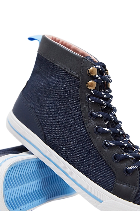 DENIM HIGH TOP TRAINER DARK BLUE 4