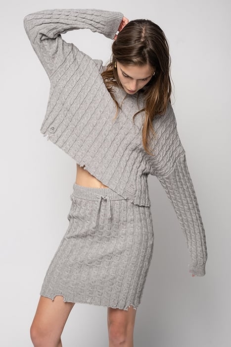 GIAFIN GONNA VISCOSA STRETCH T DRIZZLE GREY 3