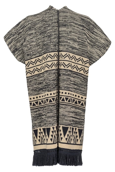 CALAHORRA PONCHO RECYCLED STUO NAVY BLUE/ECRU 7