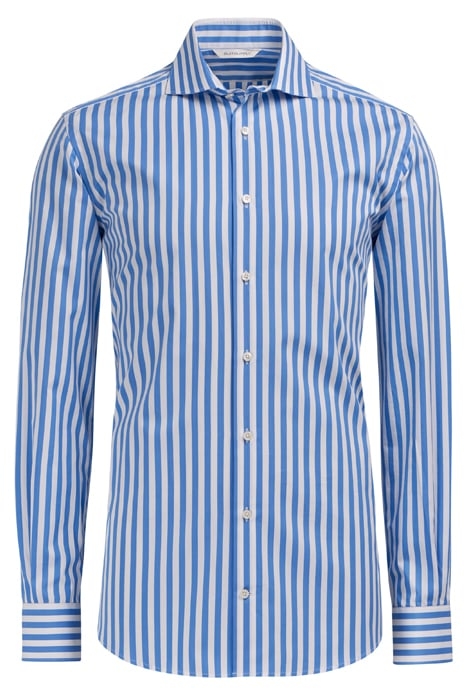MID BLUE STRIPED SLIM FIT SHIRT 2