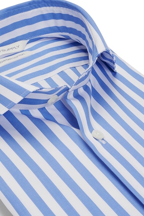 MID BLUE STRIPED SLIM FIT SHIRT 3