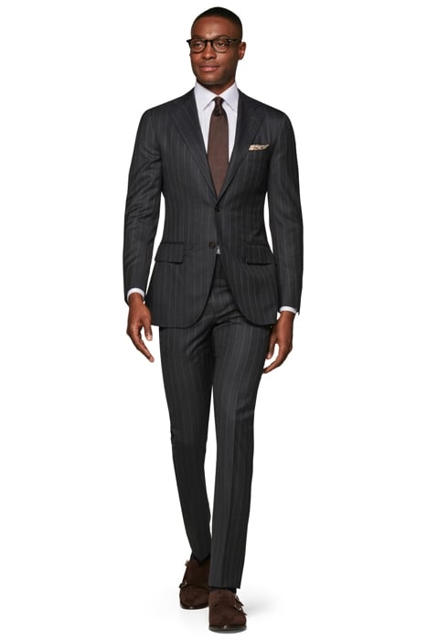 Mid Grey Striped Lazio Suit 1