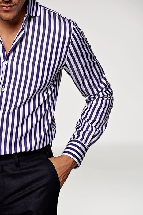Navy Striped Extra Slim Fit Shirt 3