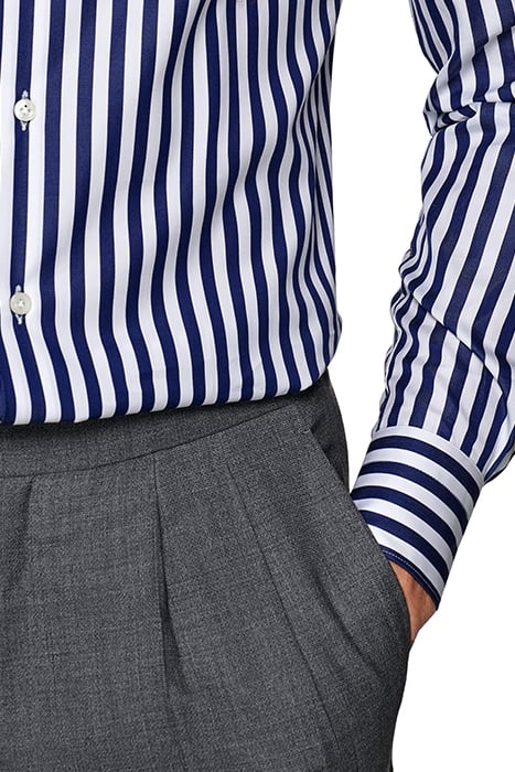 NAVY STRIPED TWILL EXTRA SLIM FIT SHIRT 8