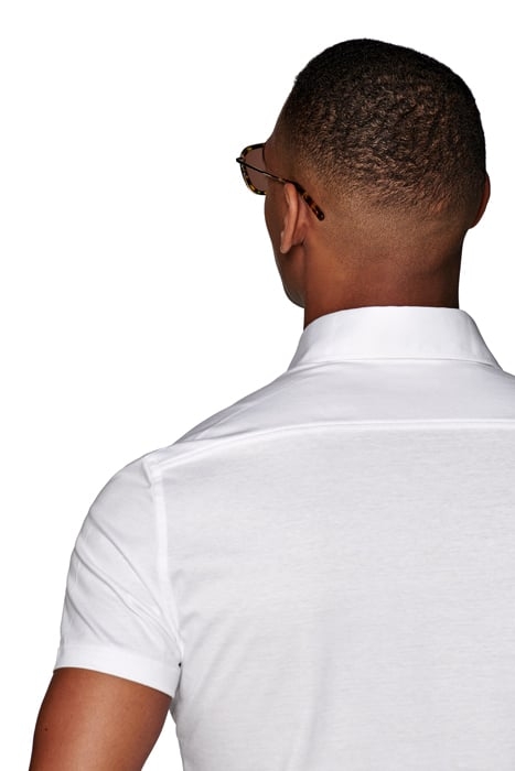 White Jersey Extra Slim Fit Short Sleeve Popover 6