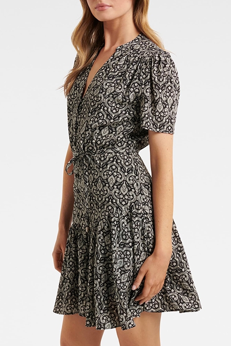 NIA SHORT SLEEVE TIERED MINI DRESS ODESSA TILE 4