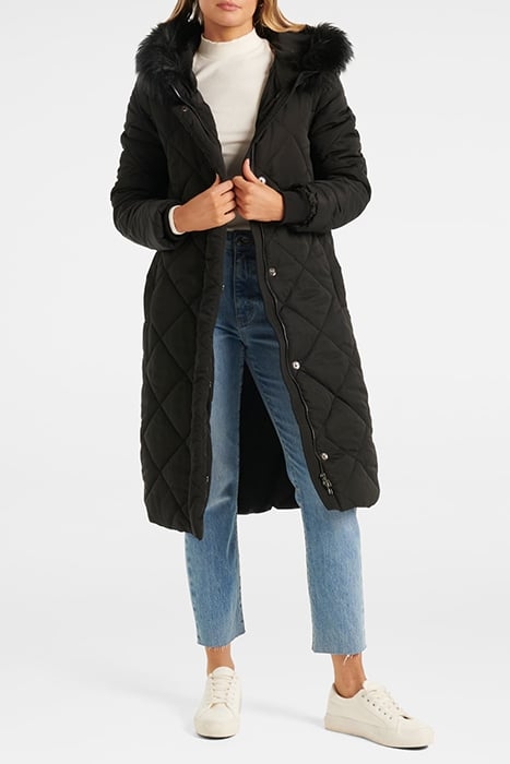 TESSA QUILTED LONGLINE PUFFER BLACK 1