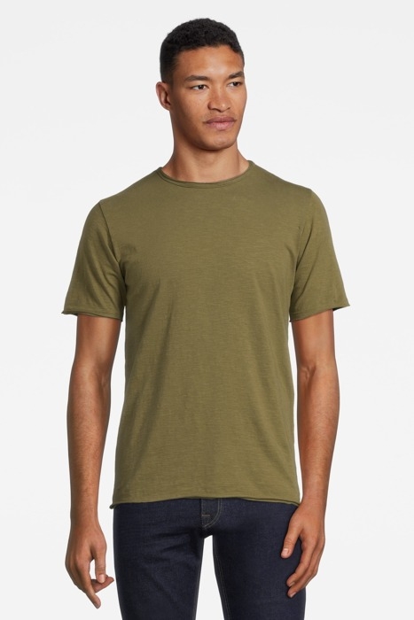 BASIC ROUND NECK TEE SLUB JERSEY ARMY GREEN 2