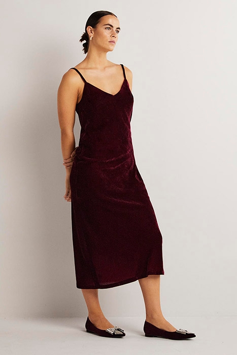 VELVET SLIP MIDI DRESS DPR 1