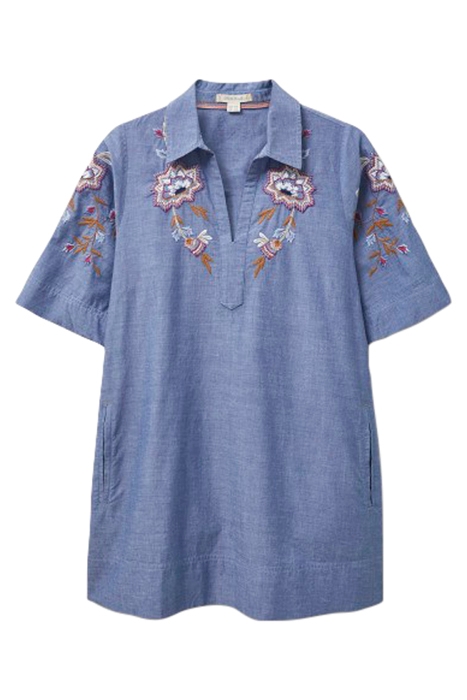 SAVANNAH EMBROIDERED TUNIC CHAMB BLUE 1