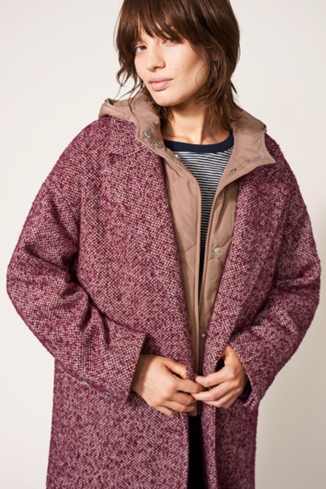 IZZY TWEED COAT PLUM 2