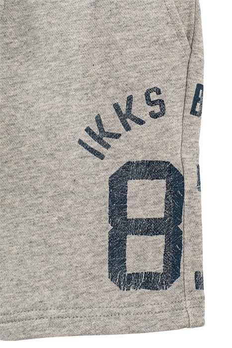 BOYS’ MEDIUM GREY MARL AND NAVY SWEATSHIRT FABRIC BERMUDAS 6