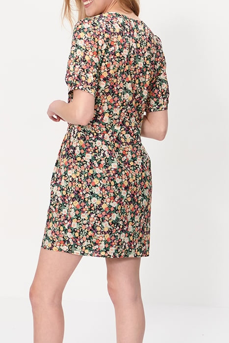 WATER PINK LONG DRESS + MULTICOLOURED FLORAL PRINT 2