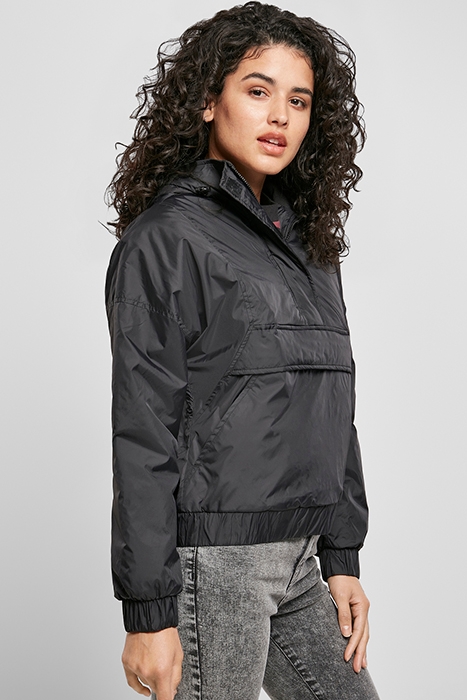 LADIES PANEL PADDED PULL OVER JACKET BLACK 5