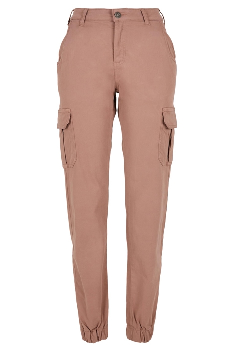 LADIES HIGH WAIST CARGO PANTS DUSKROSE 1