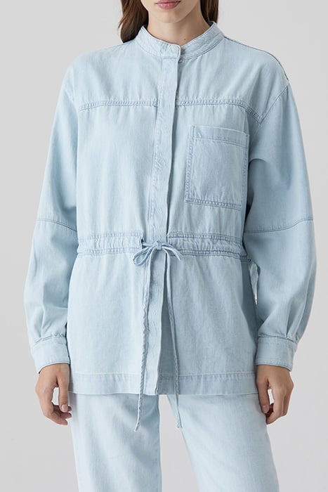 WOMEN DENIM PATCHWORK OVERSHIRT LIGHT BLUE 1