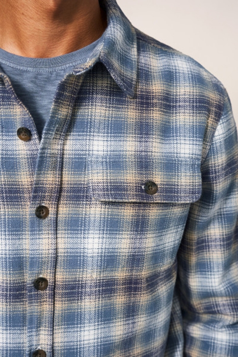 DARWEN CHECK OVERSHIRT MID BLUE 3