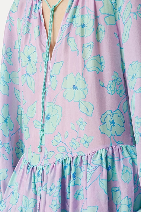 "TRUE COLORS" PRINT HABOTAI SILK DRESS MOJITO 5