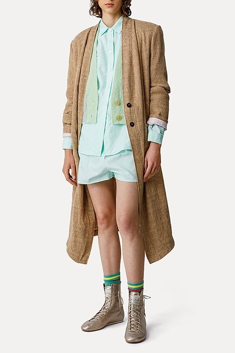 LINEN COTTON JACQUARD FLUID COAT NOCCIOLA 4