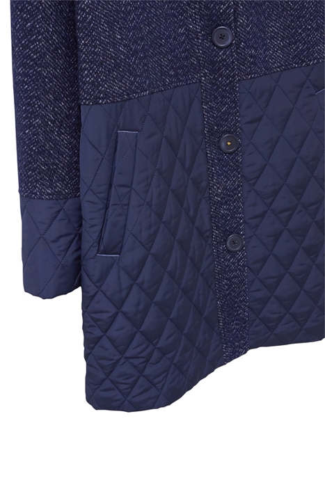 KARLA TWEED WOOL MIX COAT NAVY 3