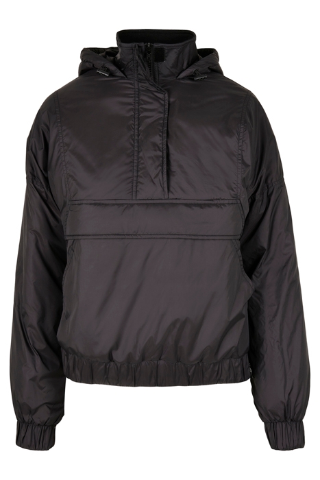 LADIES PANEL PADDED PULL OVER JACKET BLACK 1