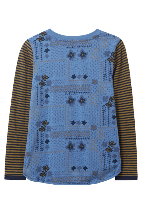 CASSIE PRINT AND STRIPE TEE BLUE MULTI 2