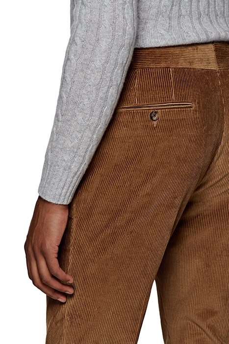 MID BROWN PLEATED BRADDON TROUSERS 5