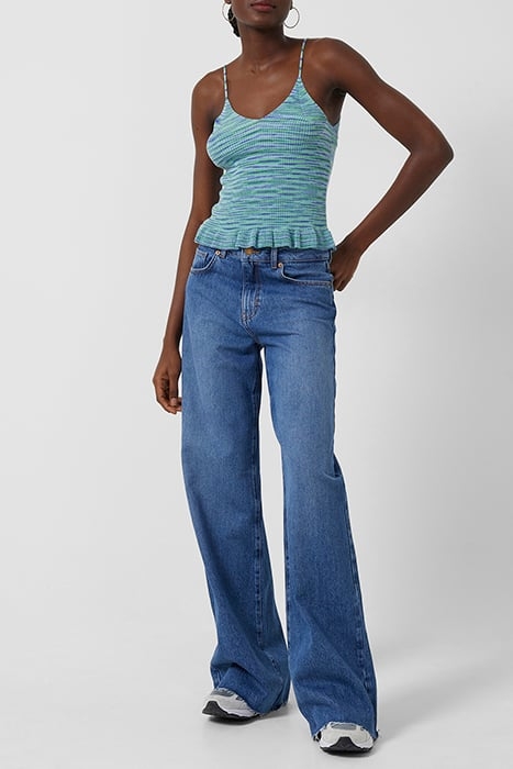 JANNA SPACE DYE CAMI TOP GREEN FLASH MULTI 2