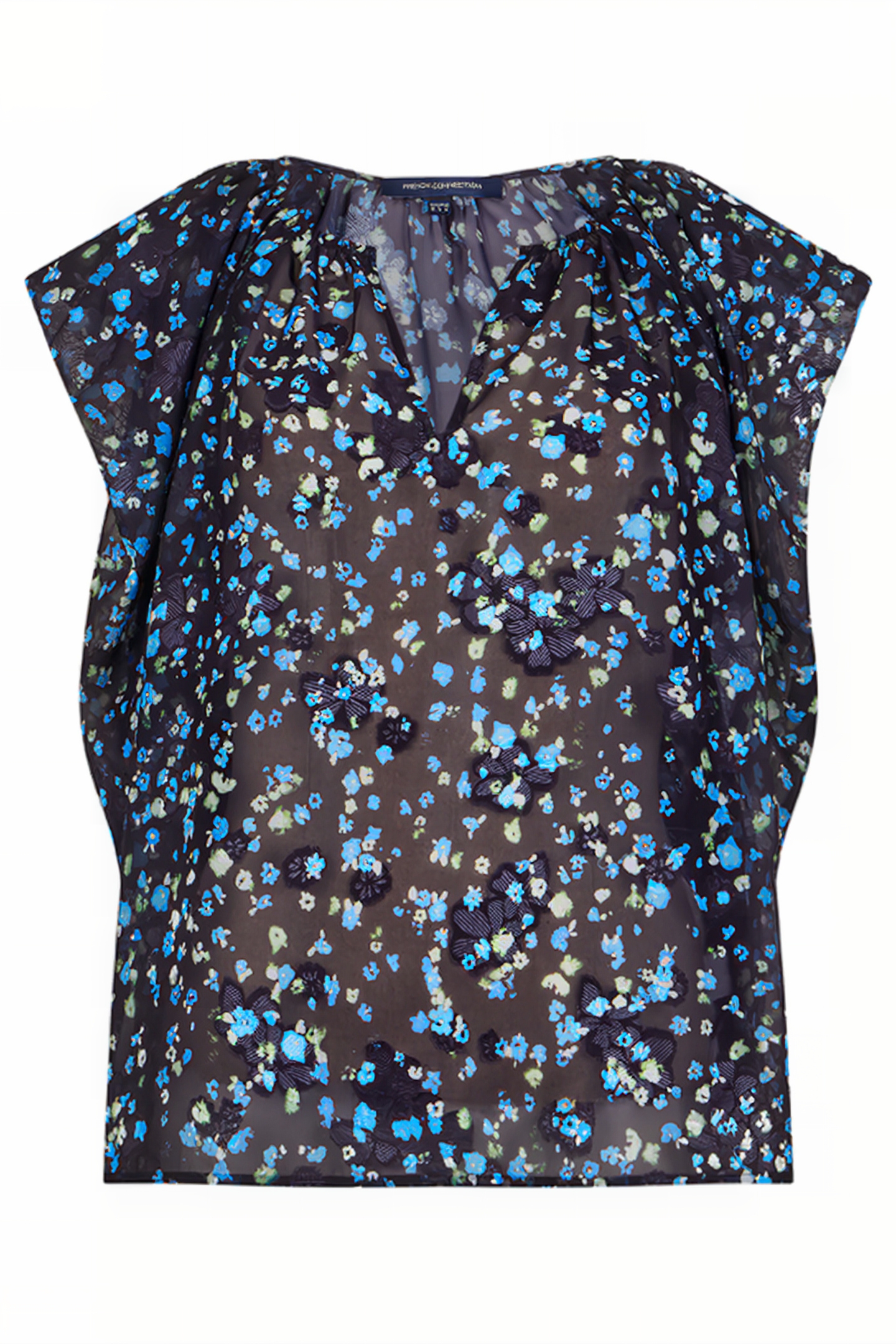 FERNA BELLA V-NECK BLOUSE BLACK MULTI 5