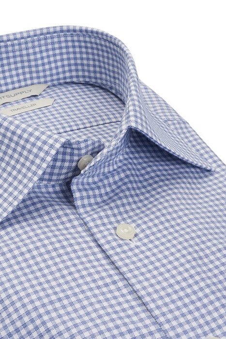 NAVY CHECKED SLIM FIT SHIRT 3