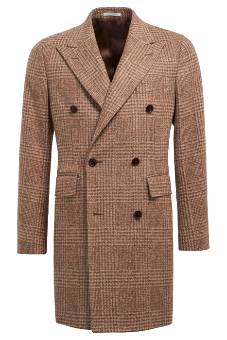 MID BROWN CHECKED OVERCOAT 6