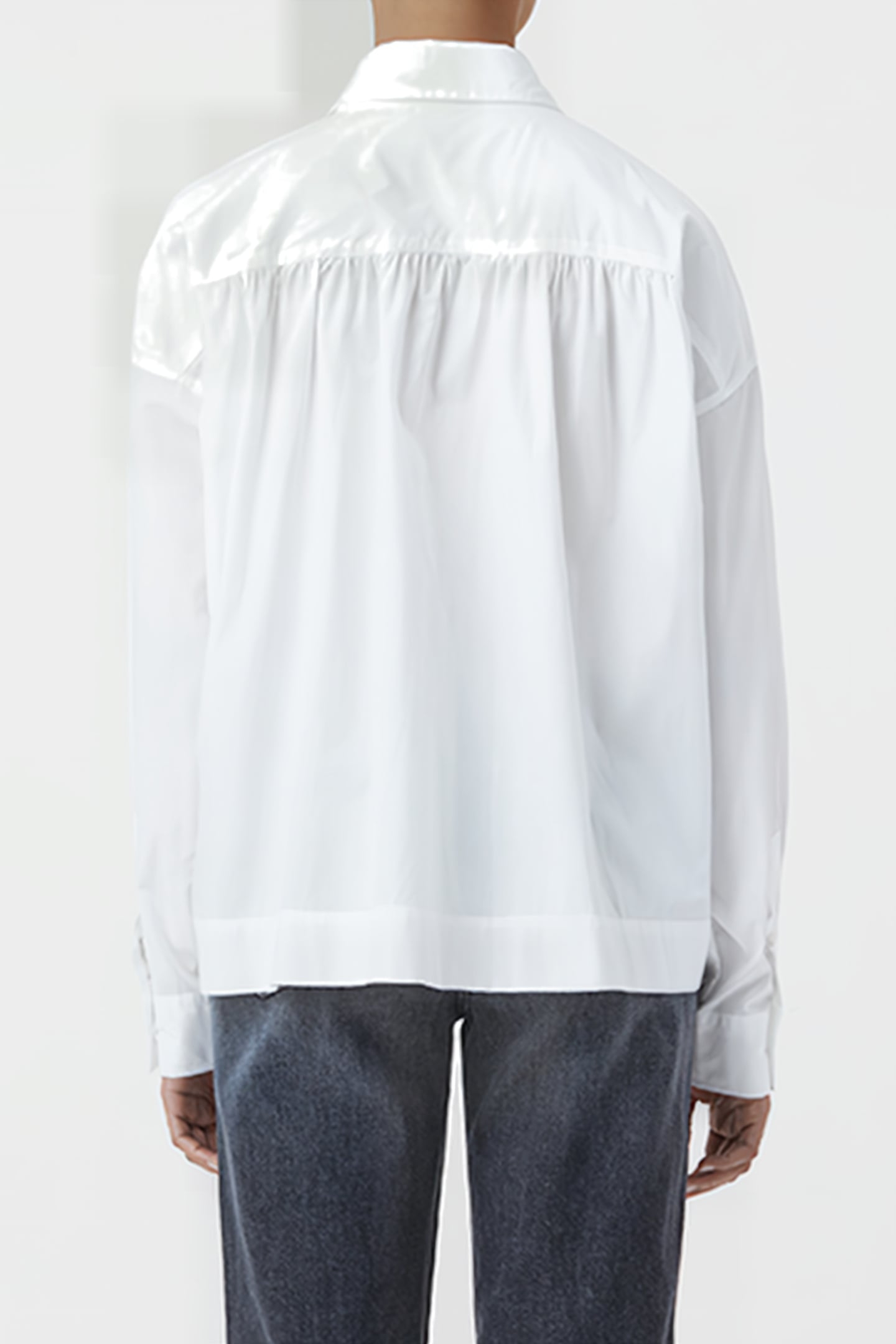 WOMEN GATHERED SHIRT SHIRTS & BLOUSES WHITE 2