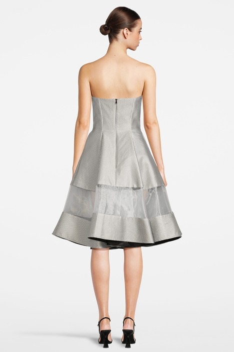 WOMEN‘S MIDI CORSET DRESS WITH SWAROVSKI CRYSTALS SILVER GRA 2