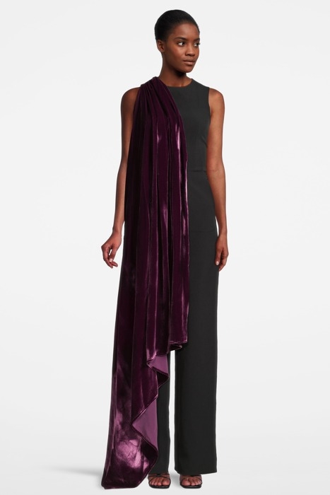 WOMEN‘S LOOSE-FIT OVERALL WITH FRONT DRAPING DETAIL BLACK 1